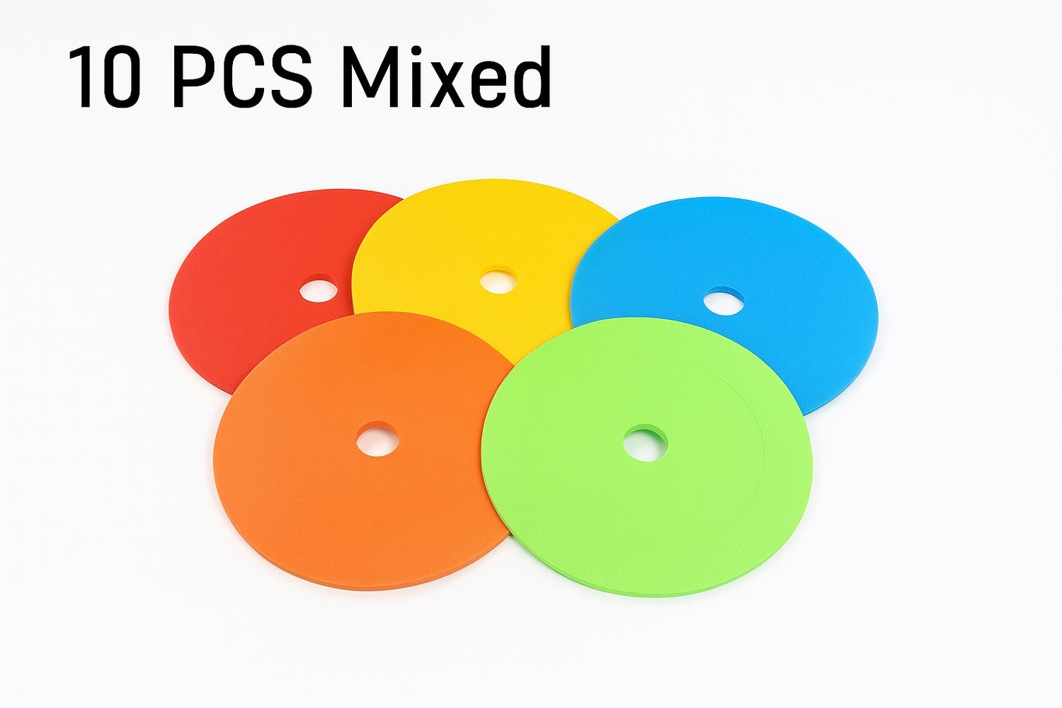 10pcs Soccer Training Cones – Flat Agility Marker Discs for Speed & Footwork Drills